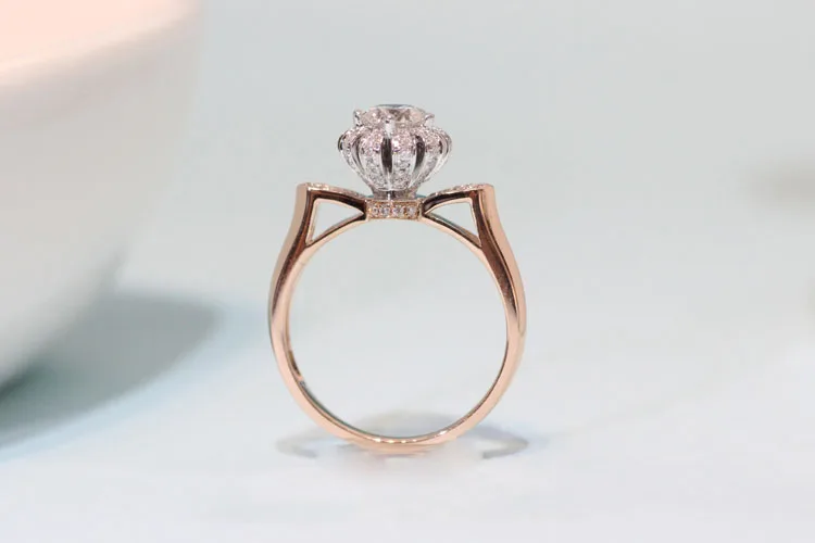 Goldleaf Fine Jewelry Diamond Rings 18K Soild Gold Engagement Rings 2.0ct Pink Color Lab Grown Diamond Wedding Ring for Women