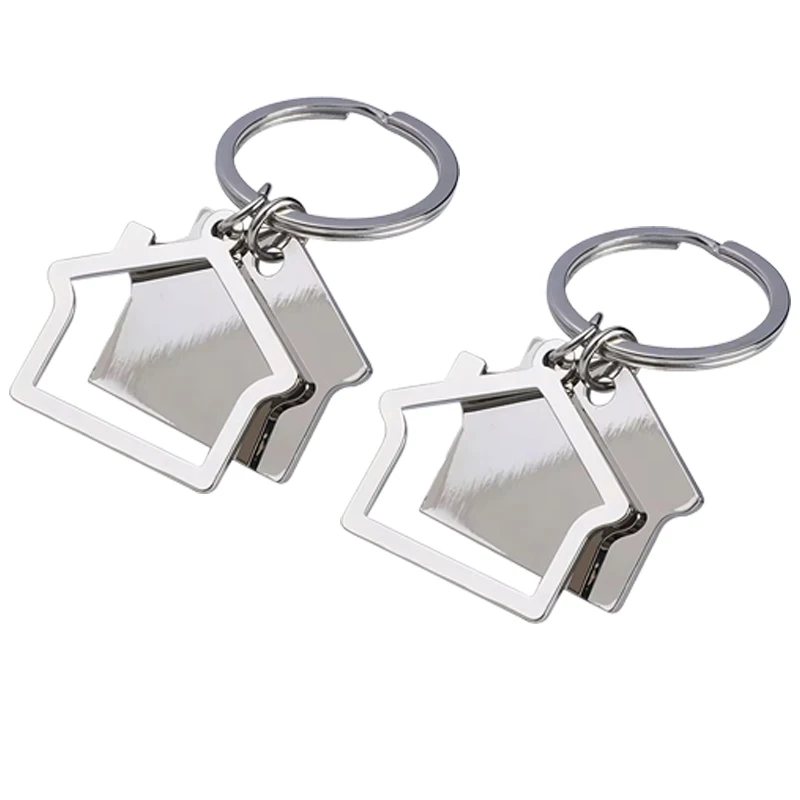 Keychain Bulk Blank Stainless Steel Engraved Laser Metal Key Holder House Personalized Logo Metal Blank Custom Keychain