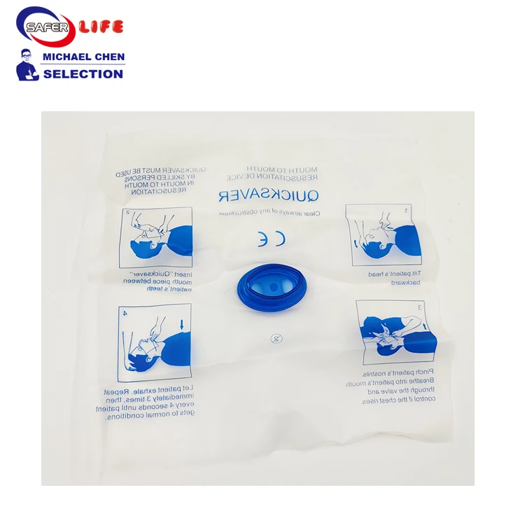 Saferlife quicksaver mouth to mouth resuscitation device CPR mask face shield with one way valve