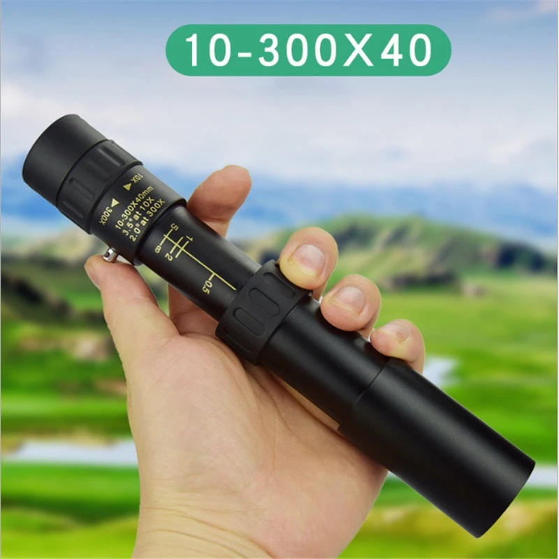 10-300x40 Zoom Monocular Telescope  HD telescope Bak4 Prism  outdoor watch vocal concert