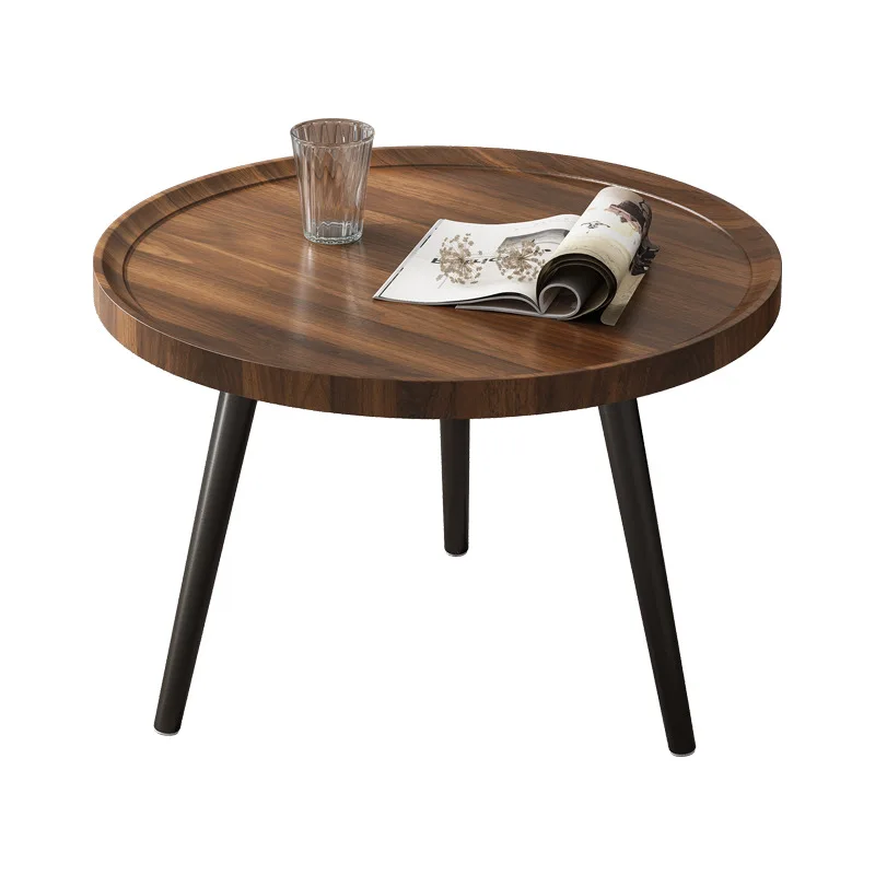 Contemporary Round Nesting Coffee Table Bent Black Gold Metal Side Glass Marble Stone mdf Wood Nest of 3 Table Set Nesting Table