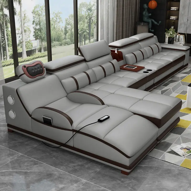 Customizable hot Modern massage luxury Micro fabric leather Reclining Italian leather Folding Multi purposes living room Sofas