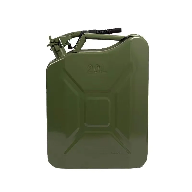 Professional Auto Standard Green Steel 5L 10L 20L Gas Diesel Fuel Tank Stainless Steel & Plastic Jerry Can