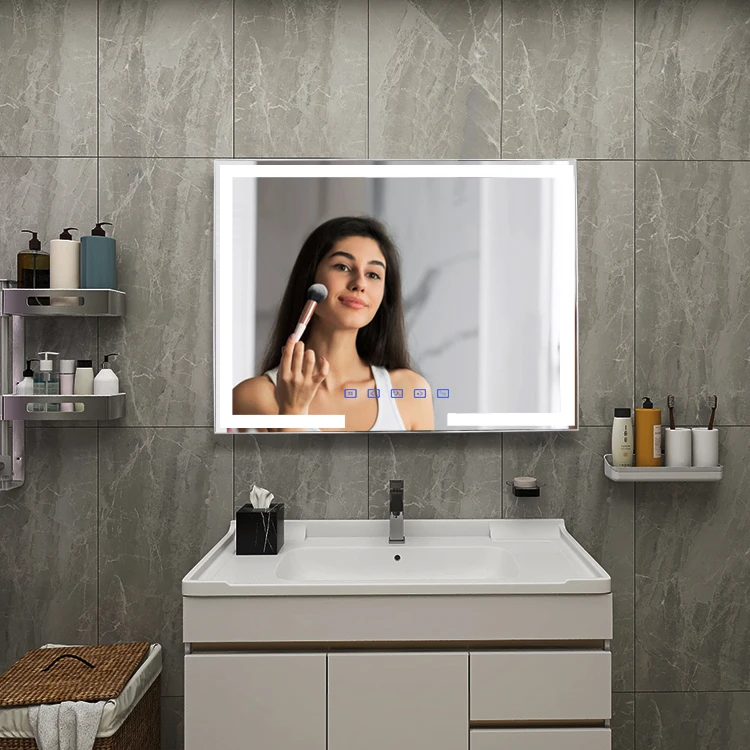 Китайское современное медное зеркало для ванной комнаты с синими зубьями стандартного размера