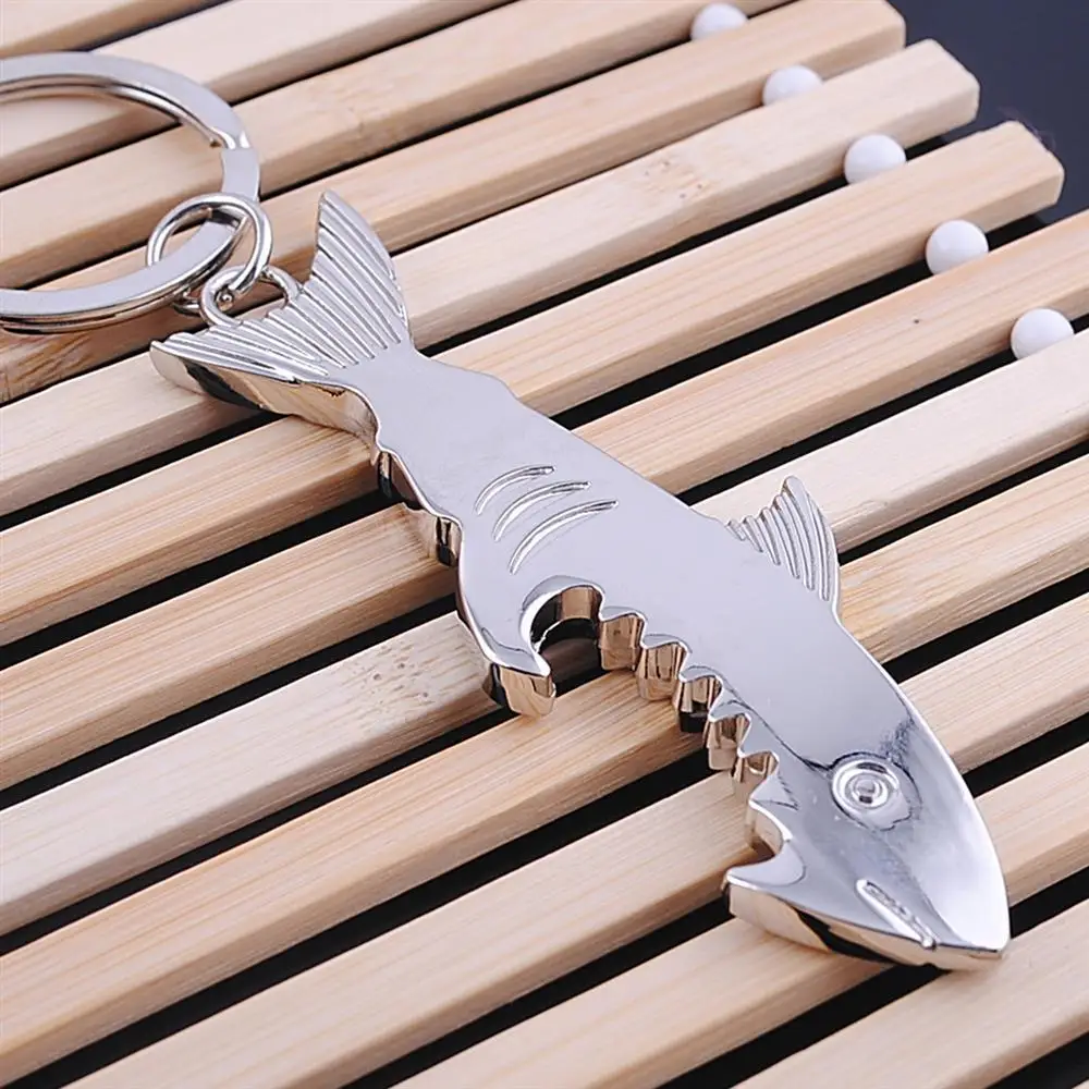 Custom Logo Metal Shark Keychain Bottle Openers Whale Shark Key Chain for Promotion Gift