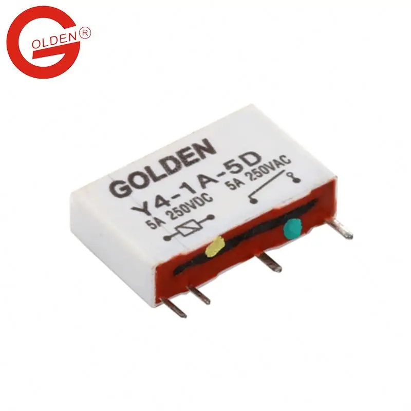 Golden mini relay Y4 20*5*12.5mm sealed type certificate compliances 5A 250VAC Signal Relay 5V 12V DC