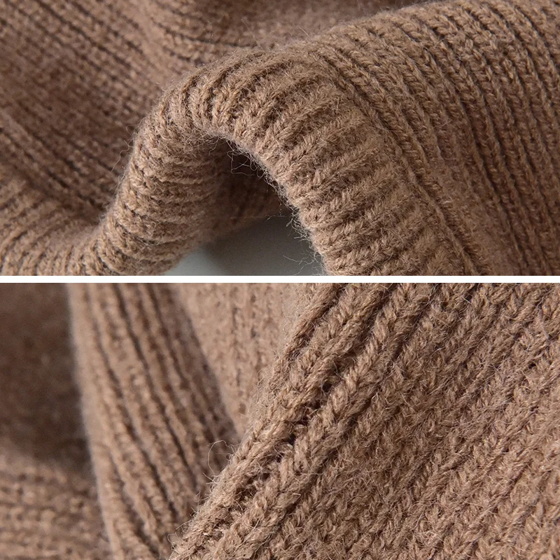 Winter Wool Knitted Hooded Acrylic Beanie Hat for Women Head Ear Warmer Solid Color Adjustable Scarf Hat with Rope