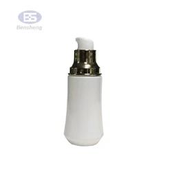 Square 120ml Threaded opal white Ceramics Essential Oil Bottle white porcelain lotion bottle with pump spray cap