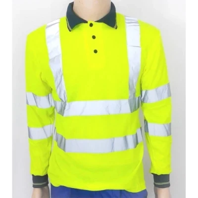 Unisex Safety Clothing Road Workwear Reflective Tape Stripes Orange Fluorescent T Shirts