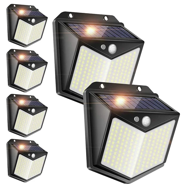 factory price wholesale 140 leds solar panel wireless motion sensor wall light outdoor wall light