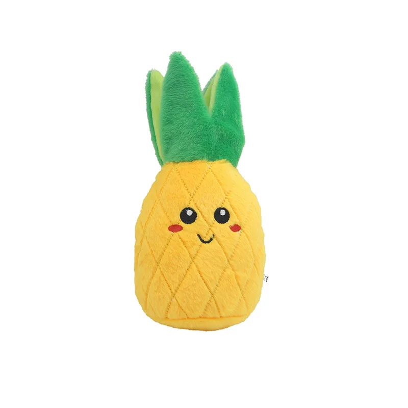 Pet plush vocal toys fruit vegetables dog cats educational toys supplies cactus corn eggplant