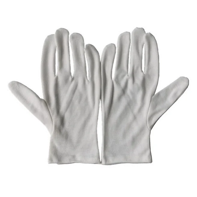 White Inspection 100% Cotton Work Gloves Ceremonial Gloves Men Serving Waiters Drivers Jewelry Gloves by Canleo International