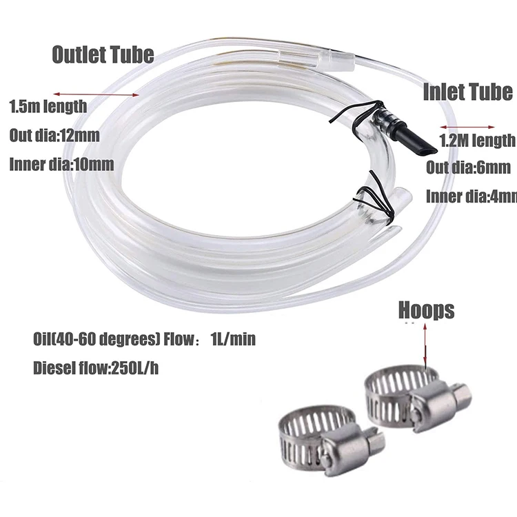12V 60W Oil Change Pump Extractor, Oil/Diesel Fluid Pump Extractor Scavenge Oil Change Pump