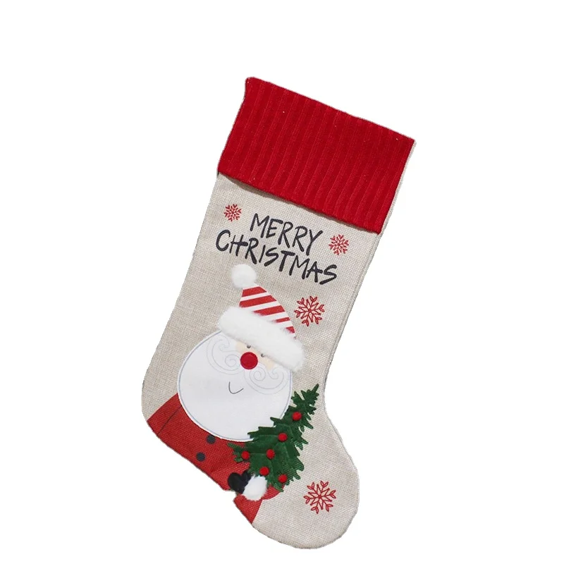 Christmas Stocking Candy Socks Christmas Tree Pendant Santa Man Snowman Gift Bag Christmas Socks Ornaments Festival Party Decor