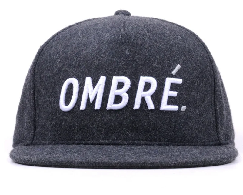 100% Wool Custom Logo 3D Embroidery Cap Wholesale