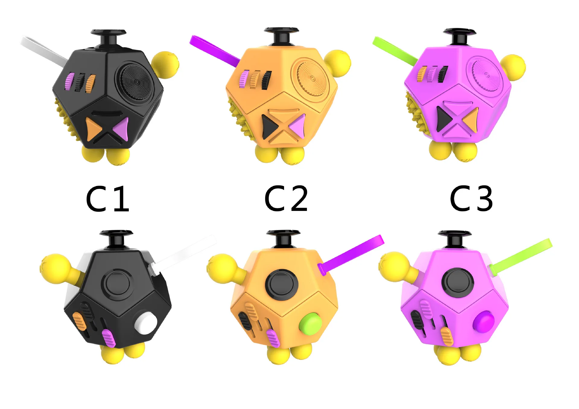 Anxiety Anti Depression Cube Fidget Dodecagon 12 Side Fidget Toys Cube