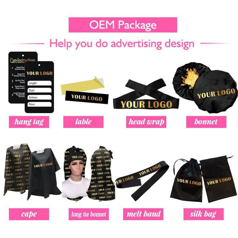 Private Label Custom Logo Print Soft Satin Night Sleep Durags Bonnet with Silk Hair Wrap Elastic Band Set Mommy and me bonnets