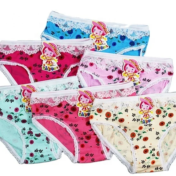 
Wholesale Colorful Lovely Lace Cotton Girls Panties Kids Underwear 