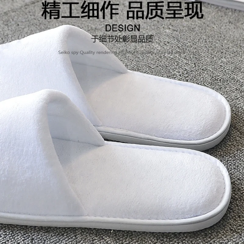 factory price wholesale  velvet velour plush hotel spa disposable indoor  slippers