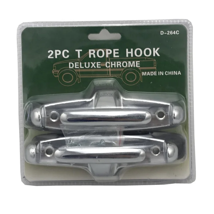 High Quality 2PC T Rope Hook Chrome Stake Pocket Truck Anchor Points With Toggle Bolt And Rubber Bumper