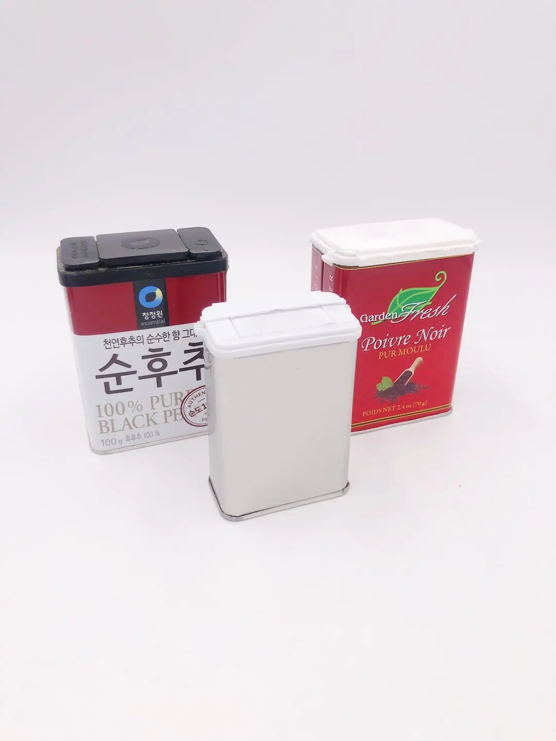 Wholesale food grade customized Spice Pepper Decorative Tin Boxes With Plastic Lid