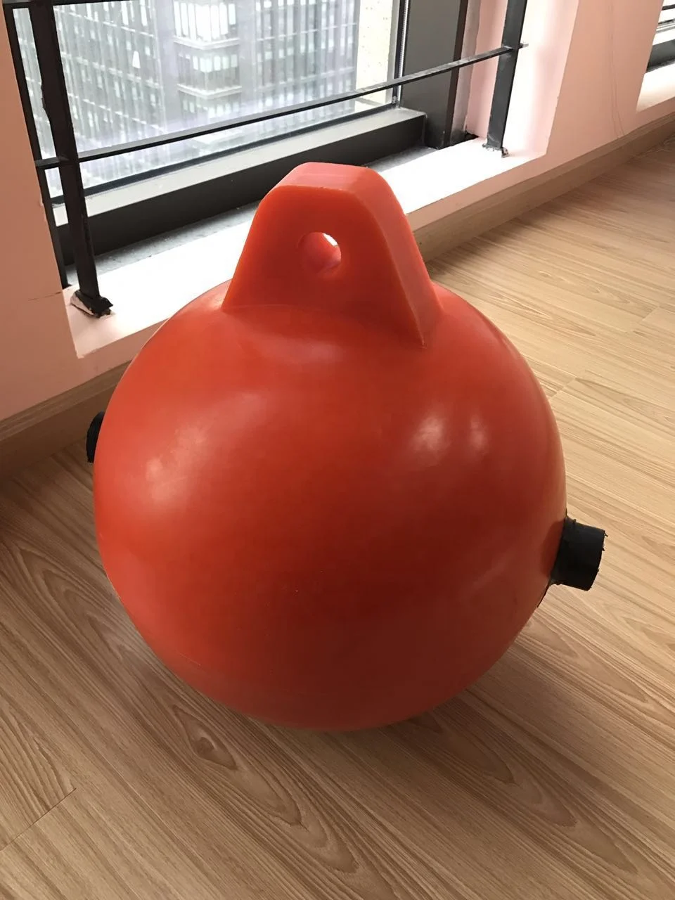 LLDPE Plastic Fish Net Sea Marine Floating Ball Buoy Single Ear Foam Filled Plastic Float Ball