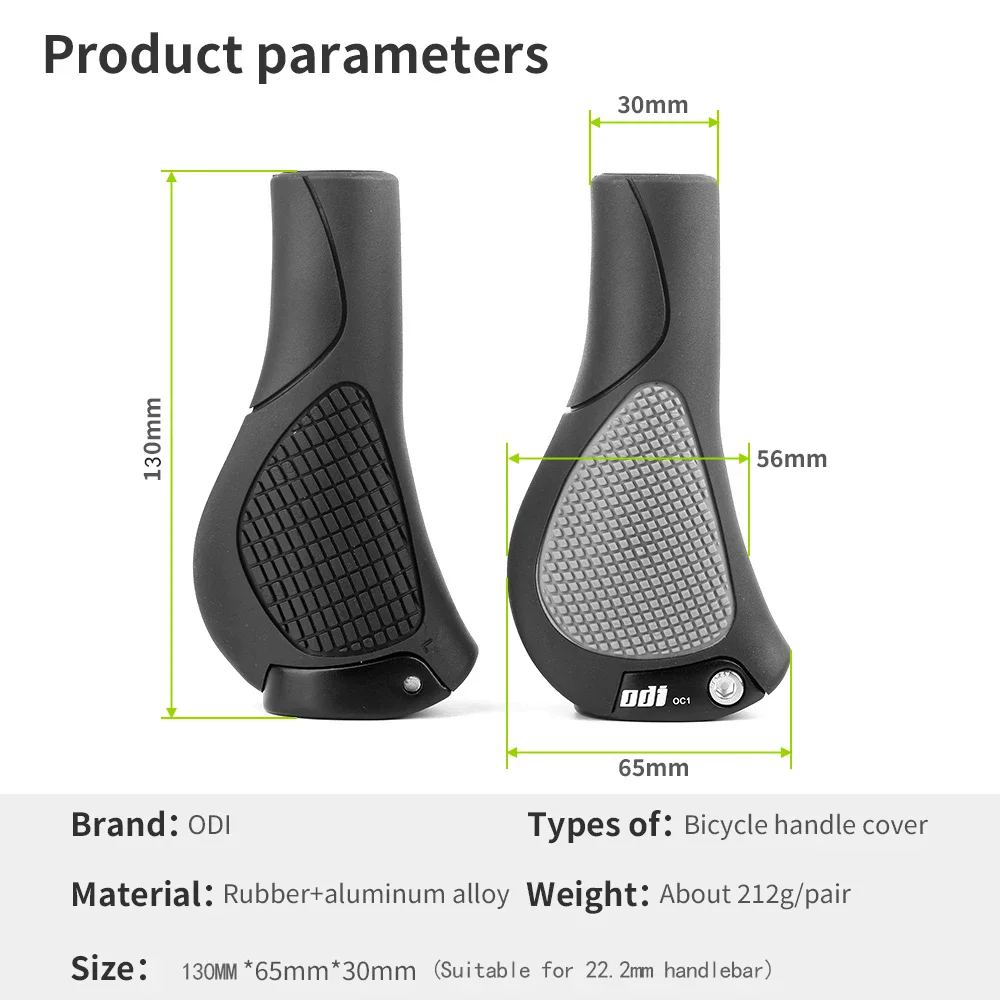 ODI OC1 Bicycle Grips 22.2mm Large Pad Bike Handlebar Cover MTB Anti-Slip Grips Ergonomic Cycling Rubber Ball Handle Accessories