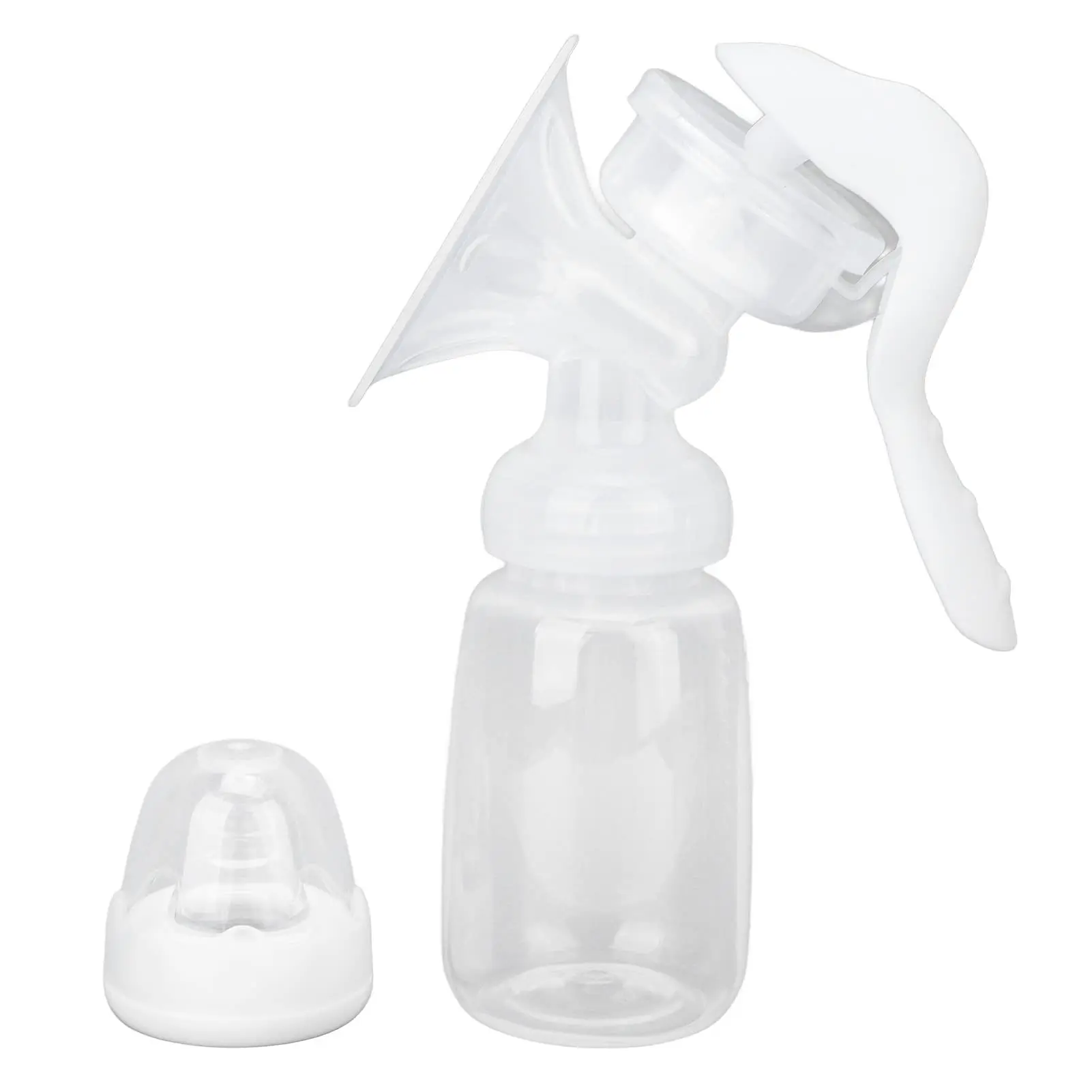 Manual Comfort Fit Breast Pump Single Hand Breastpump Heat Resistant Portable Breastfeeding Pump for Lactating Mothers