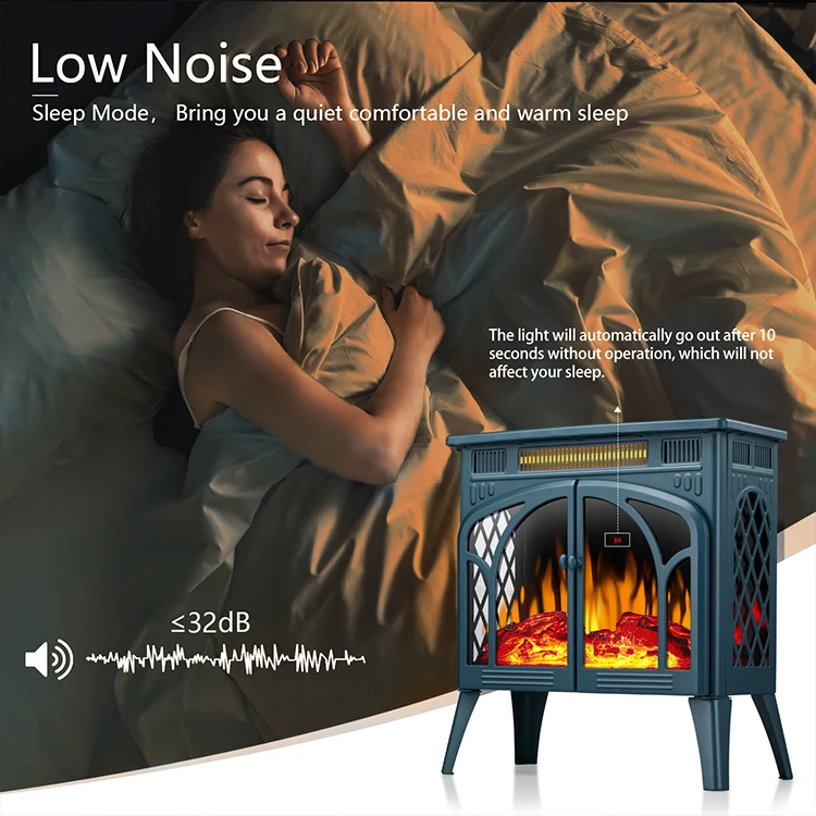 Vertical Portable Tip Over Protection 3d Log Space Heater Fan Fire Infrared Electric Fireplace Stove Heater