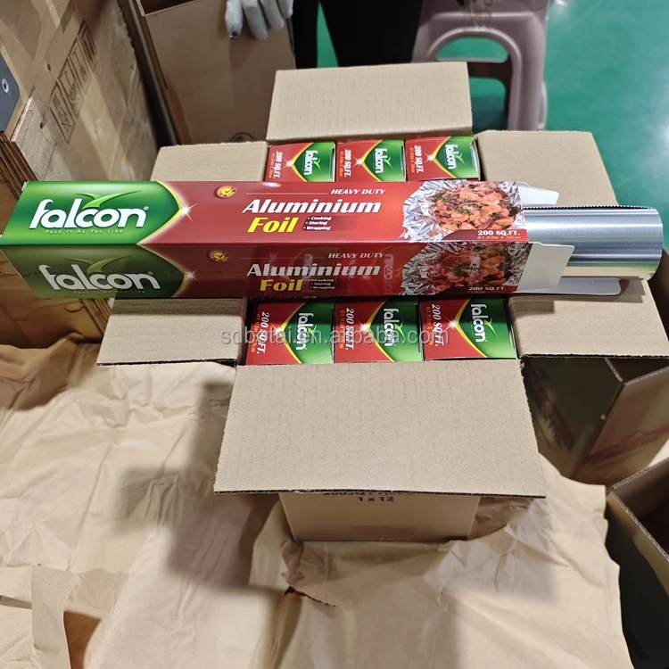 Falcon Food Grade Aluminum Foil 18Inch 12mic Tin Foil 8011 Household Christmas Package Aluminum Foil Roll