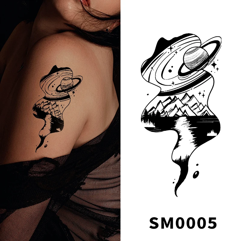 Herbal Plant Juice Ink Temporary Tattoo Stickers Waterproof Semi-Permanent Body Art for Men and Women Fake Tattoo Stencil