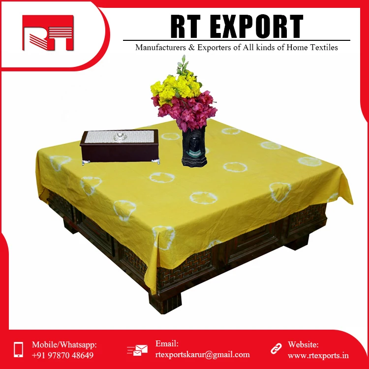 Exporter Quality Custom Floral Design 100% Pure Cotton Wedding Party Table Cloths Indian Manufacture
