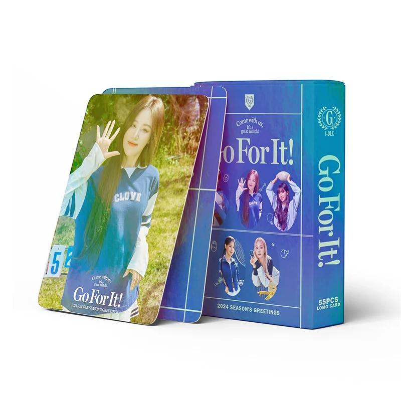 55Pcs/Set KPOP (G)I-DLE 2024 Go For It Album HD Photocards Sports Style LOMO Cards INS Boxed Postcard Shuhua Minnie Fans Gift