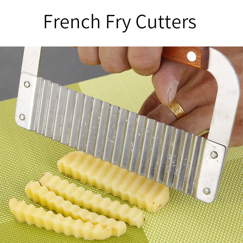 Kitchen Accessories tools Stainless Steel Potato Wave Slicer Corrugated Knife Fancy Chip Cutter Potato Slices Cutter