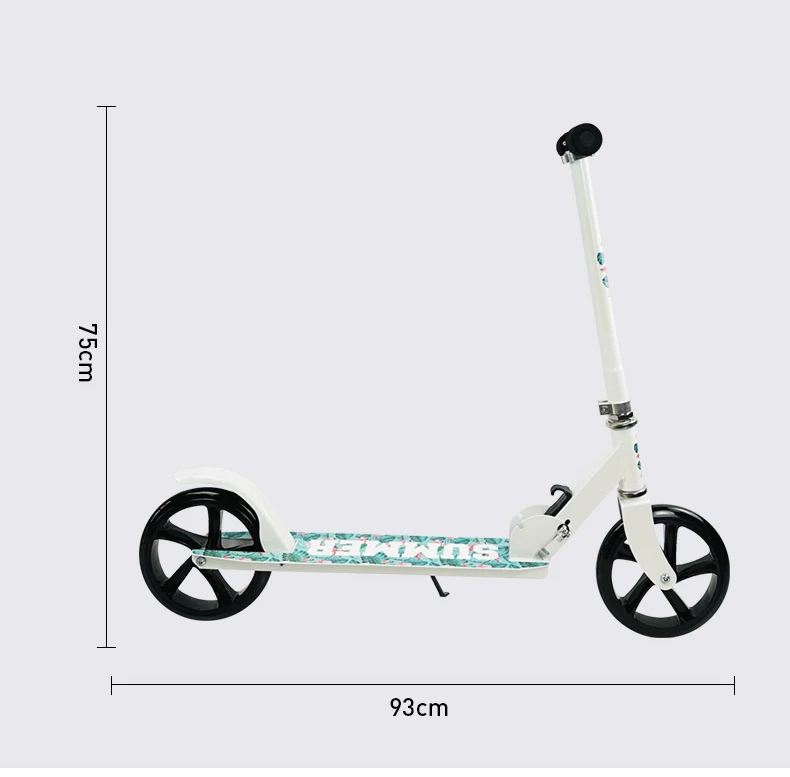 Wholesale cheap outdoor 2 big wheel foldable children and teen kick scooter foot scooter for adults