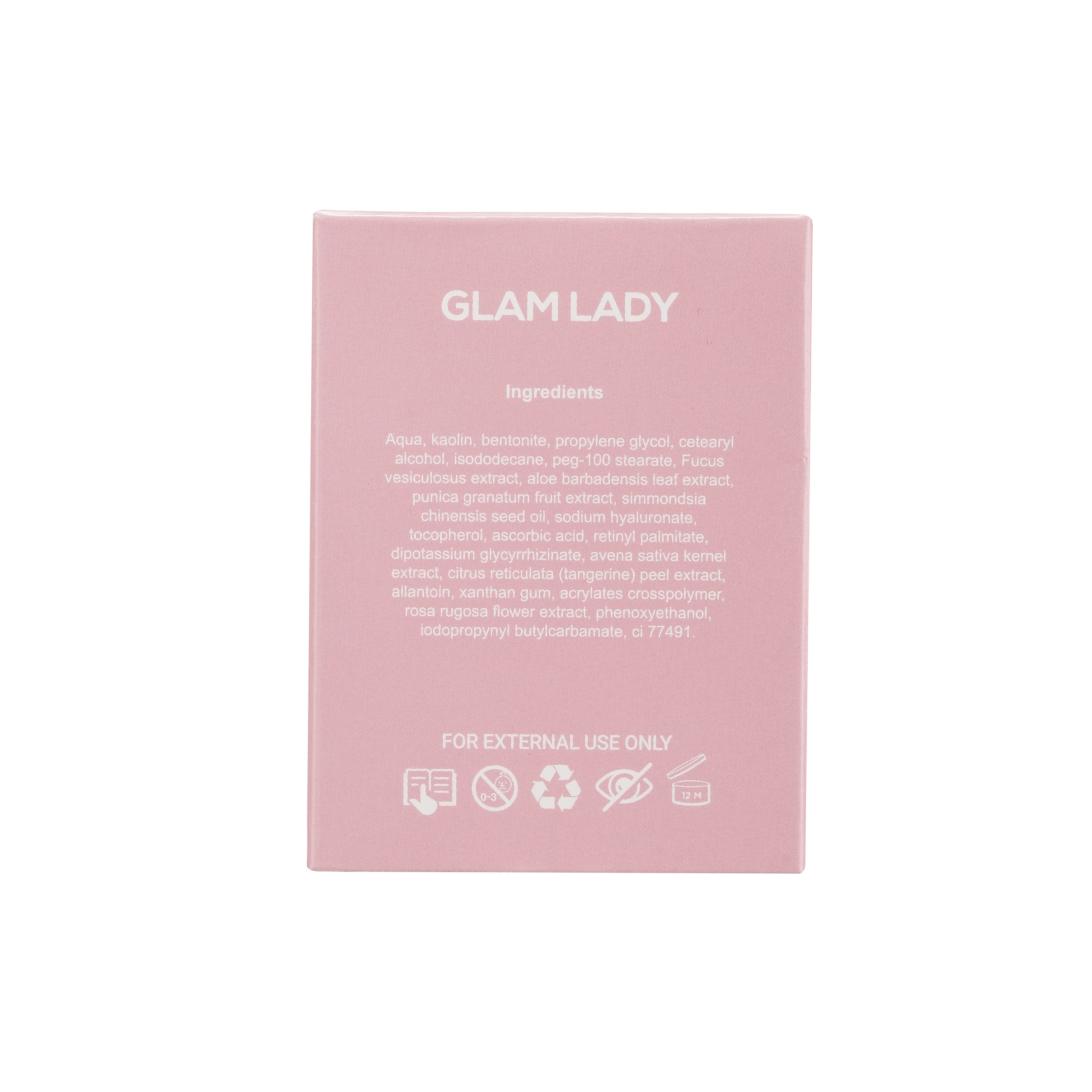  Glam Lady розовая глиняная маска для лица с экстрактом розы глубокого очищения и