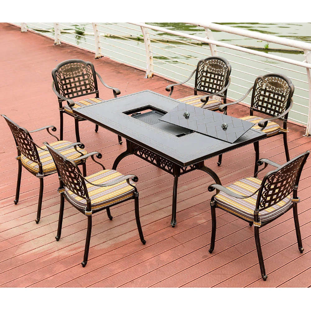 Aluminum Die Casting Ceramic Grill Table  Barbecue Electric Grill Table