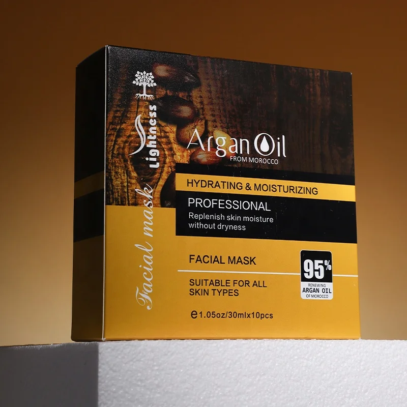 95% Argan Oil of Morocco Almond Mask Professional Replenish Skin Moisture Clean Pore Hydrating Facial Sheet Mask