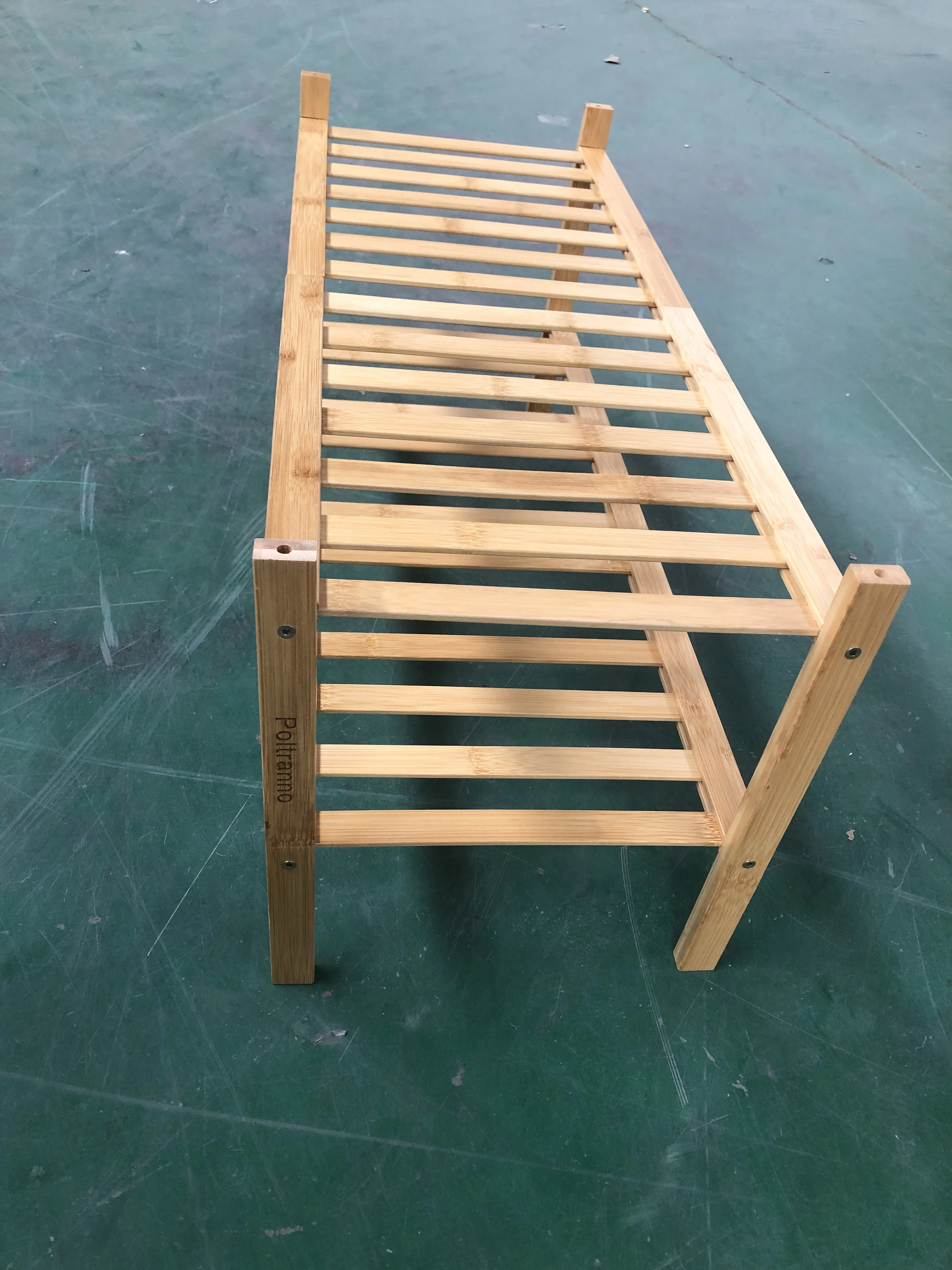 Poltranno Wooden Shoe Racks Storage Organizer Space Saving Shoe Shelf for Dorm Bedroom