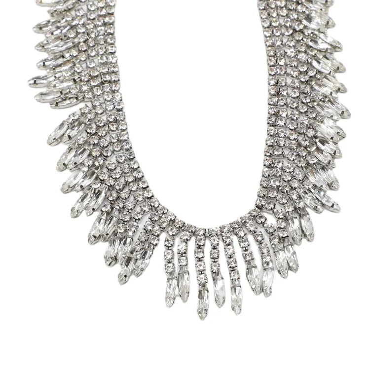 crystal rhinestones trim gold metal chandelier crystal chain