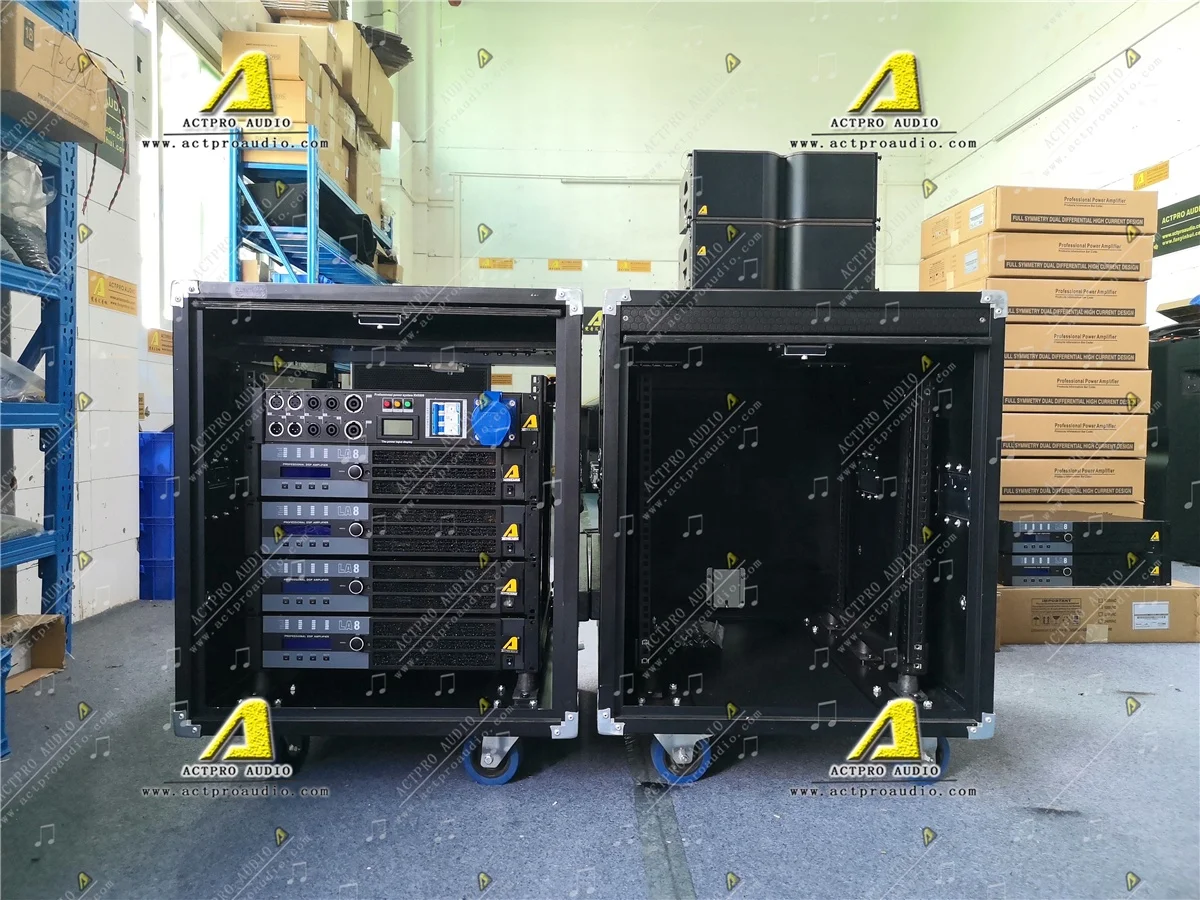 LA8 AMP Rack  4 Channel 1500W LA8 Amplifier KR208+SB18+LA8 RAK