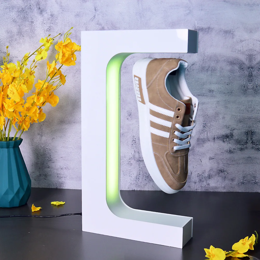 Shoe Rack Storage 360 Rotation Magnetic Floating Shoe Rotating Display Stand Magnetic Levitation Acrylic Shoes Display Racks