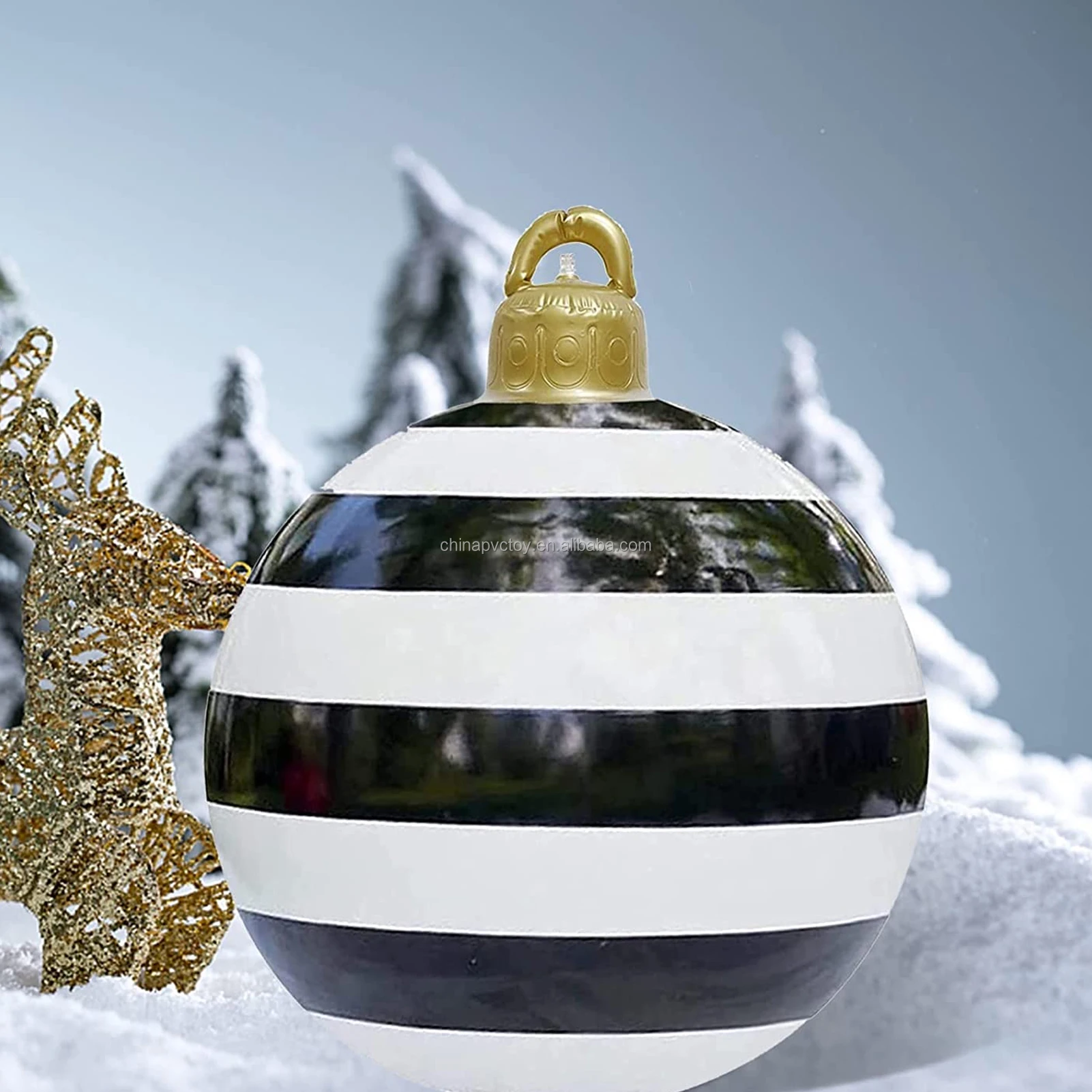 New style Oversize Outdoor Merry Christmas Ornaments PVC Inflatable Christmas Ball