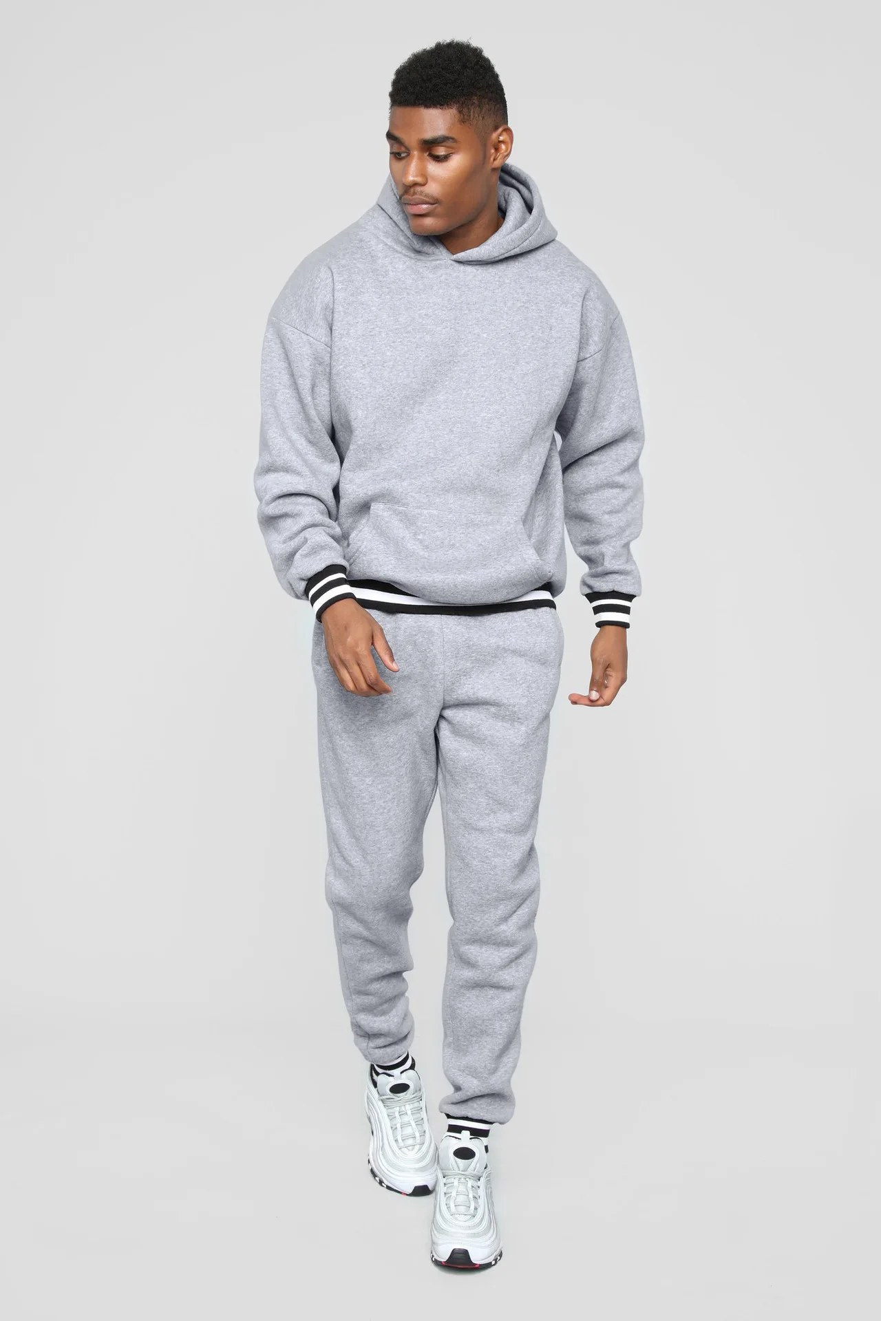 New Custom Wholesale Men Hoodie Sweat Suit Jogging Tracksuit Set