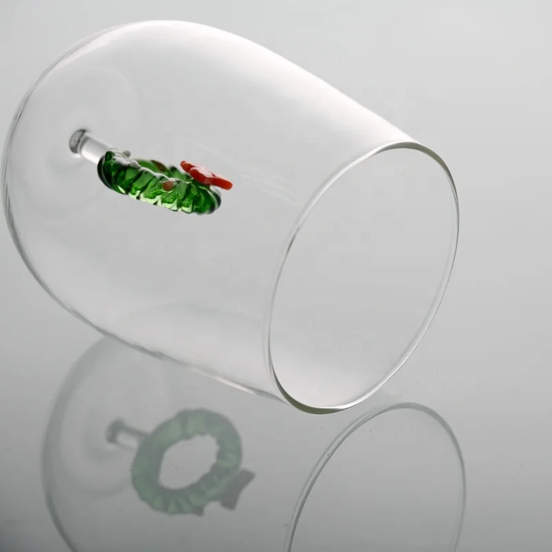 Wholesale Factory Green Wreath Model Water Glass Cup/Oval Drinking Glass Cup/Hand Made Glass Cup for Xmas Season Distributor
