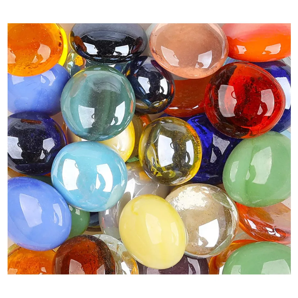 Mosaic Tiles Flat Glass Marbles DIY Glass Nuggets Pebbles Shape Glass Stone diy material