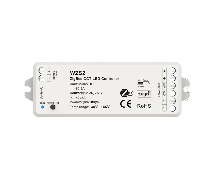 WZS4 12-24VDC 4CH*3A Zigbee RGBW RGB LED Controller Tuya Smart Switch Voice Control LED Dimmer