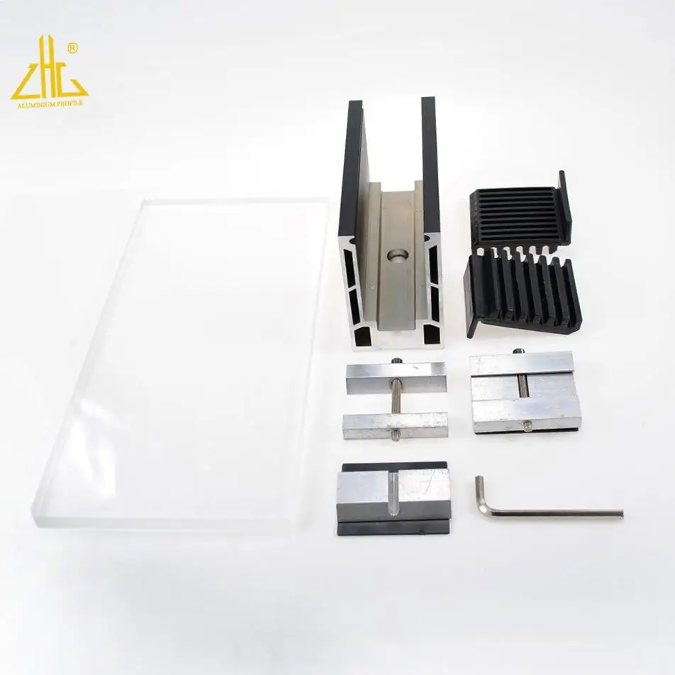 ZHONGLIAN балконное закаленное Безрамное ограждение основание U-groove зажим для стеклянных перил Алюминиевое Крепление