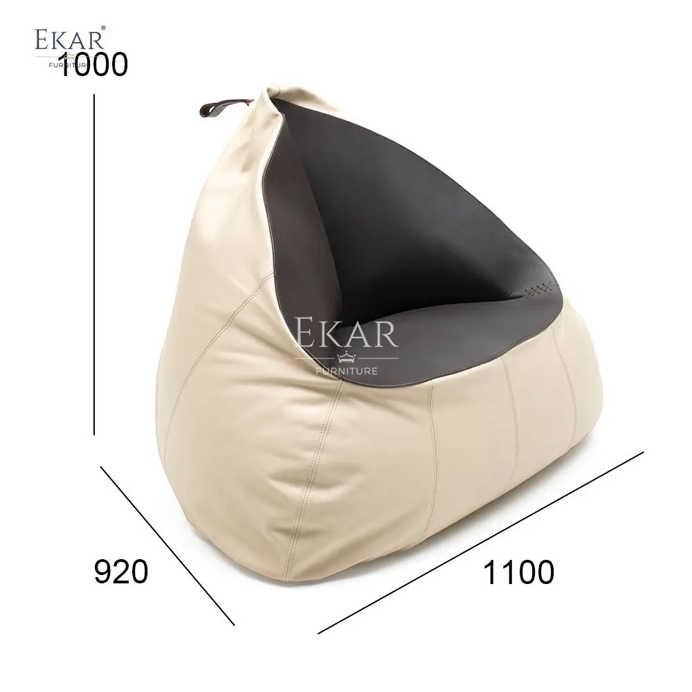 Bean Bag Chair with Polystyrene Particle Filling and Full Leather Cover