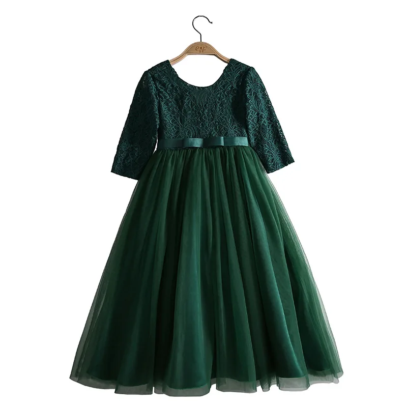 Girls Ruffles Long sleeve Dress Kids Wedding Birthday Party Clothing Children Girl Princess Dresses Kid Frocks Costumes